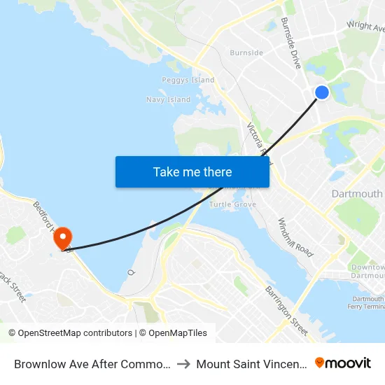 Brownlow Ave After Commodore Dr (6323) to Mount Saint Vincent University map