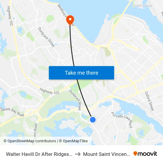 Walter Havill Dr After Ridgestone Ct (8803) to Mount Saint Vincent University map