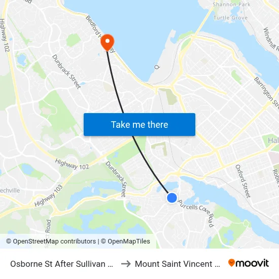 Osborne St After Sullivan Terr (8579) to Mount Saint Vincent University map