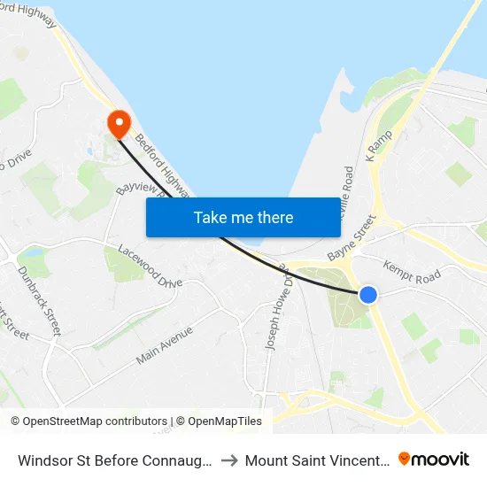 Windsor St Before Connaught Ave (8560) to Mount Saint Vincent University map