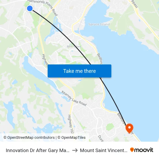 Innovation Dr After Gary Martin Dr (6549) to Mount Saint Vincent University map