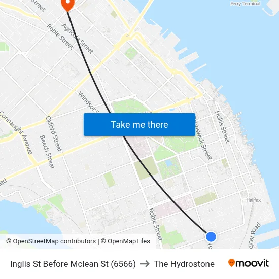 Inglis St Before Mclean St (6566) to The Hydrostone map