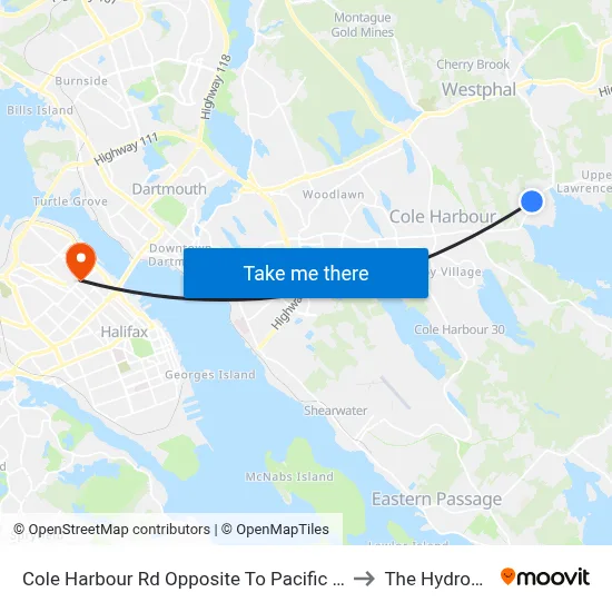 Cole Harbour Rd Opposite To Pacific Ave (2342) to The Hydrostone map