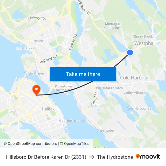Hillsboro Dr Before Karen Dr (2331) to The Hydrostone map