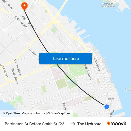 Barrington St Before Smith St (2350) to The Hydrostone map