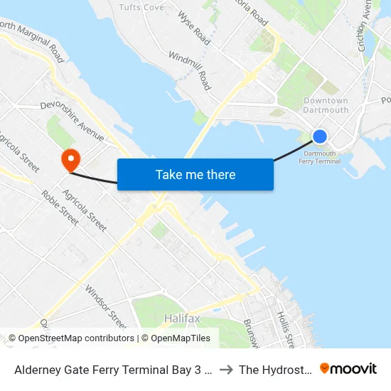 Alderney Gate Ferry Terminal Bay 3 (6064) to The Hydrostone map