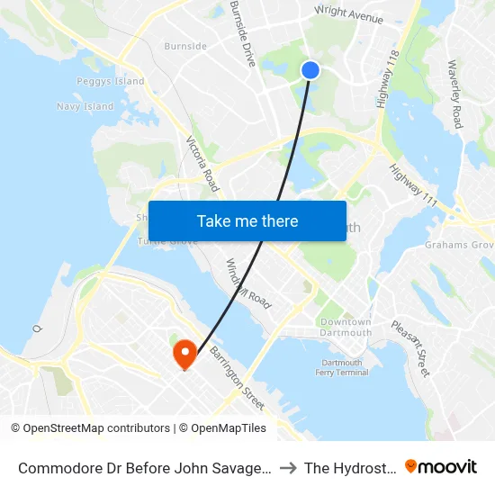 Commodore Dr Before John Savage (2366) to The Hydrostone map