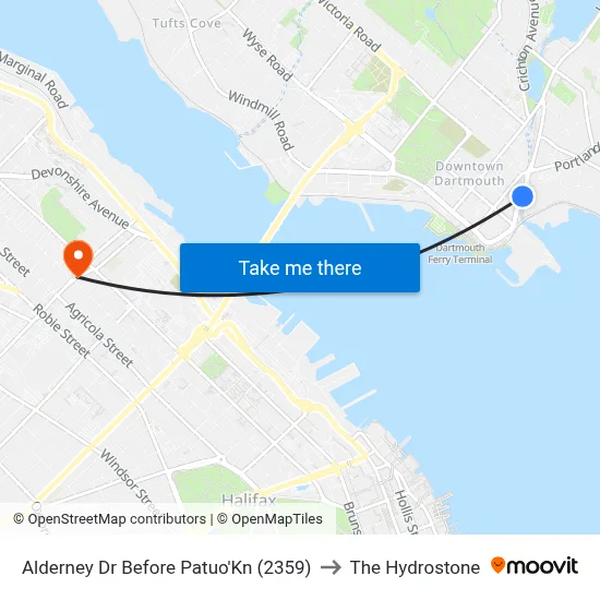 Alderney Dr Before Patuo'Kn (2359) to The Hydrostone map