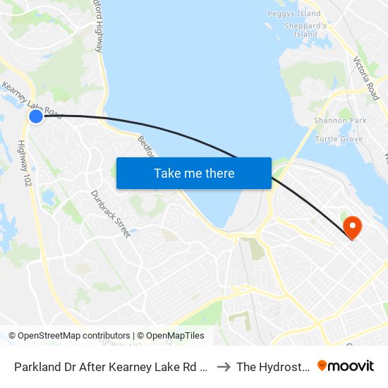 Parkland Dr After Kearney Lake Rd (9043) to The Hydrostone map