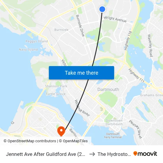 Jennett Ave After Guildford Ave (2289) to The Hydrostone map