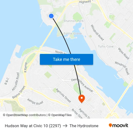 Hudson Way at Civic 10 (2297) to The Hydrostone map