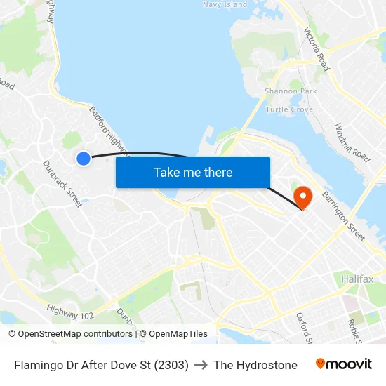 Flamingo Dr After Dove St (2303) to The Hydrostone map