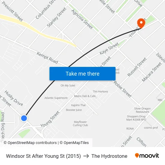 Windsor St After Young St (2015) to The Hydrostone map