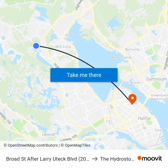 Broad St After Larry Uteck Blvd (2028) to The Hydrostone map