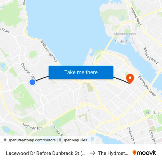 Lacewood Dr Before Dunbrack St (7078) to The Hydrostone map