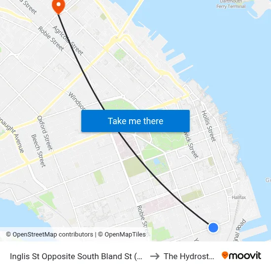 Inglis St Opposite South Bland St (6972) to The Hydrostone map