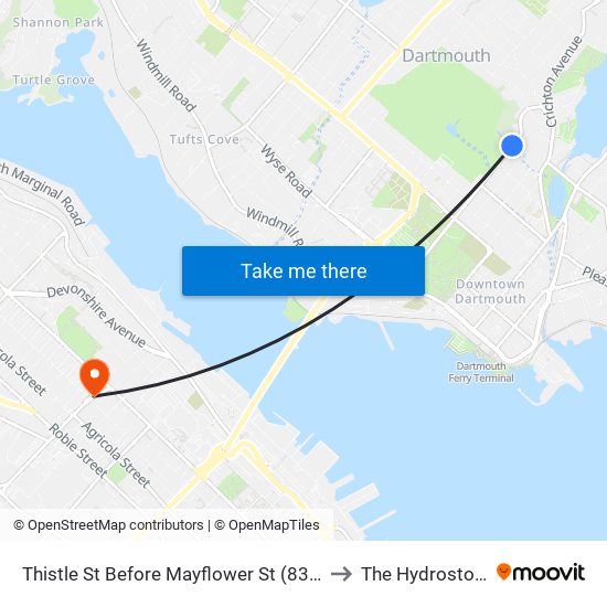 Thistle St Before Mayflower St (8388) to The Hydrostone map