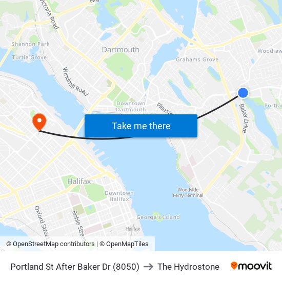 Portland St After Baker Dr (8050) to The Hydrostone map