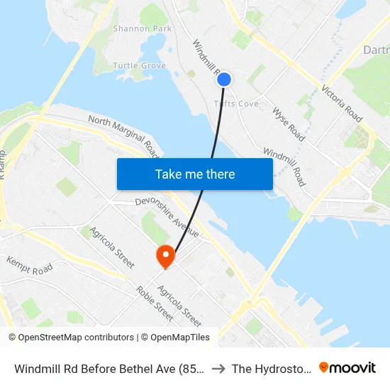 Windmill Rd Before Bethel Ave (8545) to The Hydrostone map