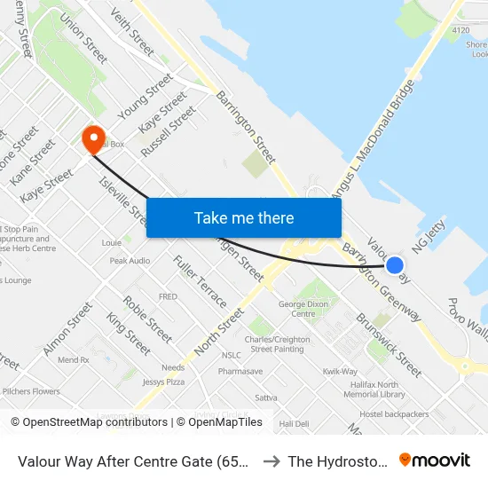 Valour Way After Centre Gate (6571) to The Hydrostone map
