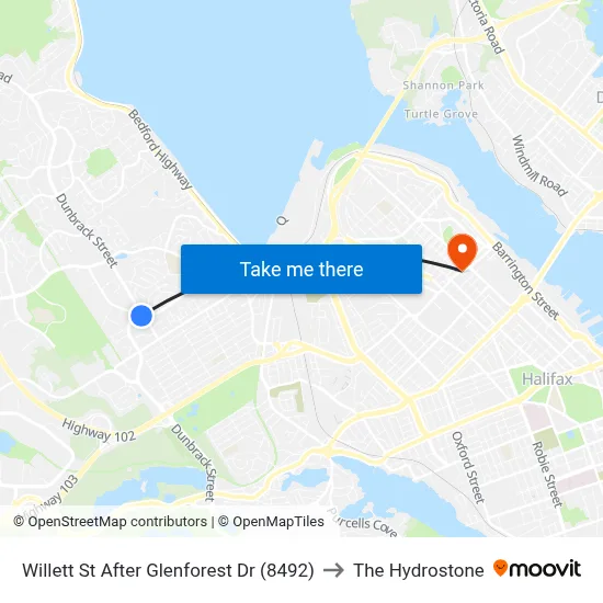 Willett St After Glenforest Dr (8492) to The Hydrostone map