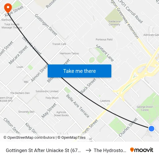 Gottingen St After Uniacke St (6787) to The Hydrostone map