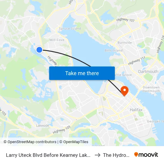 Larry Uteck Blvd Before Kearney Lake Rd (6365) to The Hydrostone map