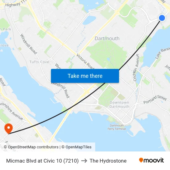 Micmac Blvd at Civic 10 (7210) to The Hydrostone map