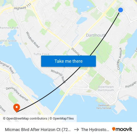 Micmac Blvd After Horizon Ct (7213) to The Hydrostone map