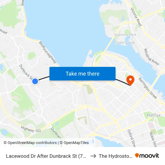 Lacewood Dr After Dunbrack St (7067) to The Hydrostone map