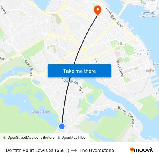 Dentith Rd at Lewis St (6561) to The Hydrostone map