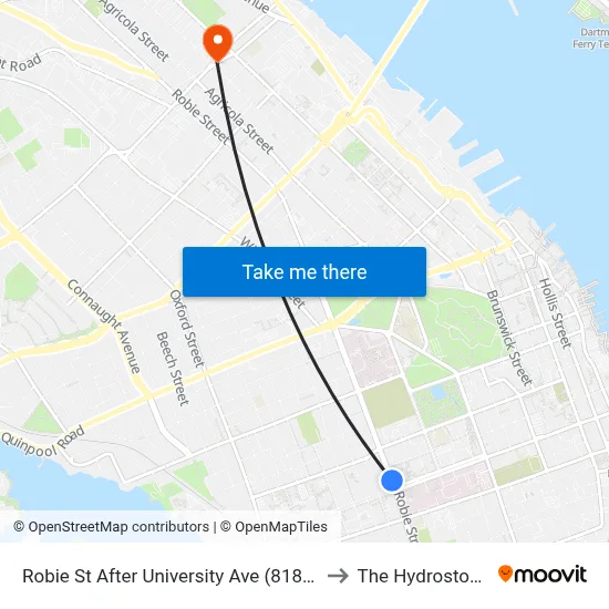 Robie St After University Ave (8187) to The Hydrostone map