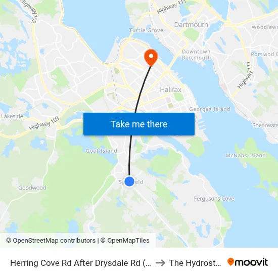 Herring Cove Rd After Drysdale Rd (6874) to The Hydrostone map