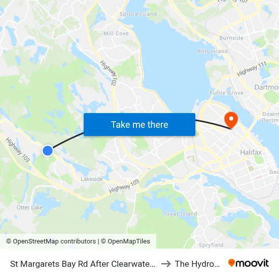 St Margarets Bay Rd After Clearwater Dr (6175) to The Hydrostone map