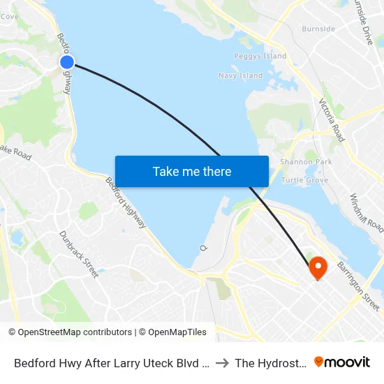 Bedford Hwy After Larry Uteck Blvd (6220) to The Hydrostone map