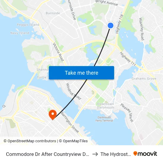 Commodore Dr After Countryview Dr (8853) to The Hydrostone map