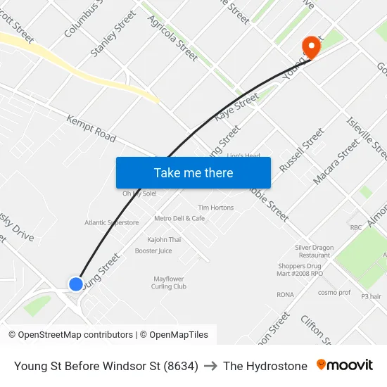 Young St Before Windsor St (8634) to The Hydrostone map