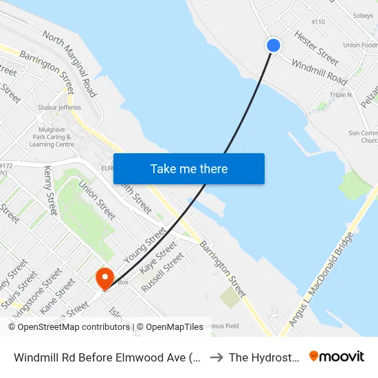 Windmill Rd Before Elmwood Ave (8523) to The Hydrostone map