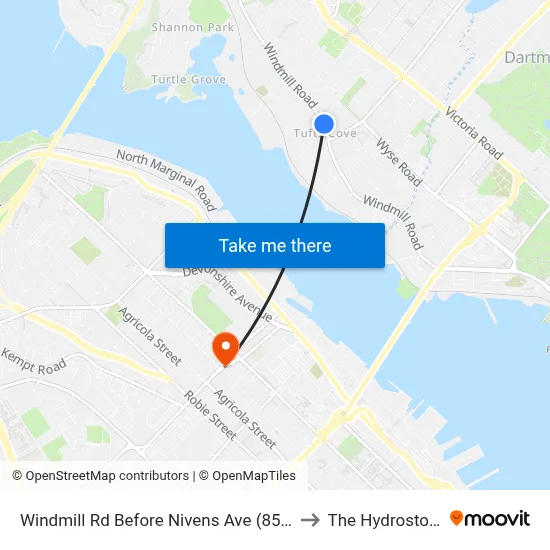Windmill Rd Before Nivens Ave (8526) to The Hydrostone map