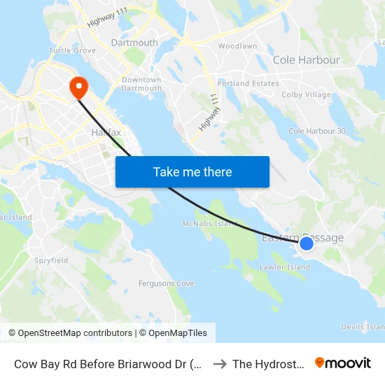 Cow Bay Rd Before Briarwood Dr (6511) to The Hydrostone map