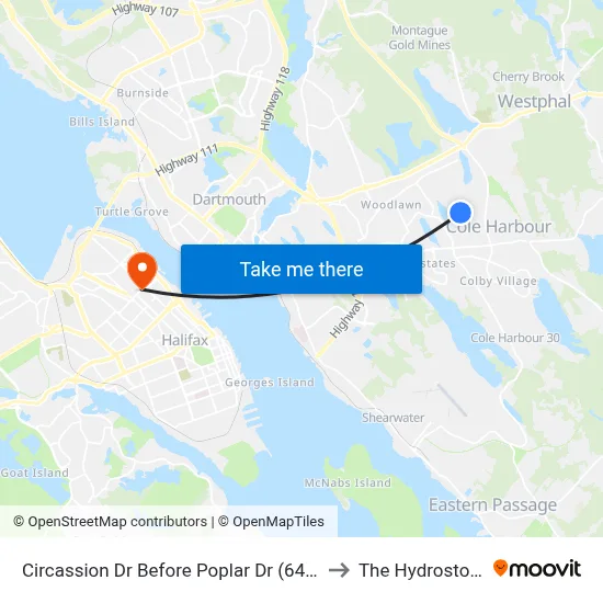 Circassion Dr Before Poplar Dr (6421) to The Hydrostone map