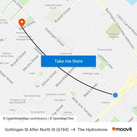 Gottingen St After North St (6769) to The Hydrostone map