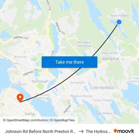 Johnson Rd Before North Preston Rd (7000) to The Hydrostone map