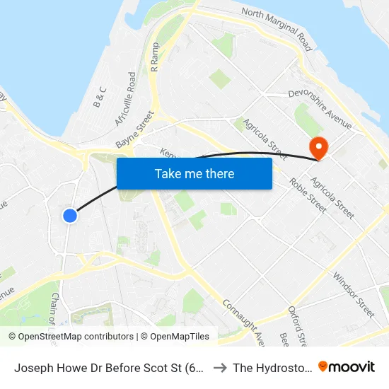 Joseph Howe Dr Before Scot St (6985) to The Hydrostone map