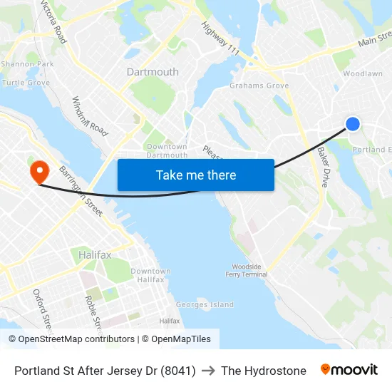 Portland St After Jersey Dr (8041) to The Hydrostone map