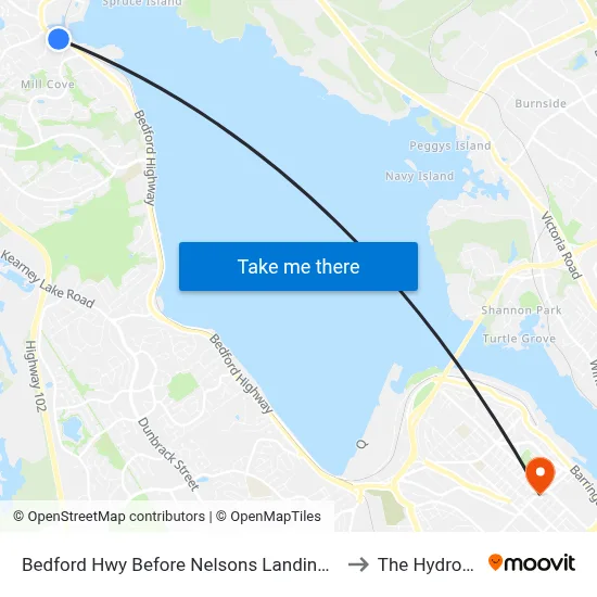 Bedford Hwy Before Nelsons Landing Blvd (6241) to The Hydrostone map