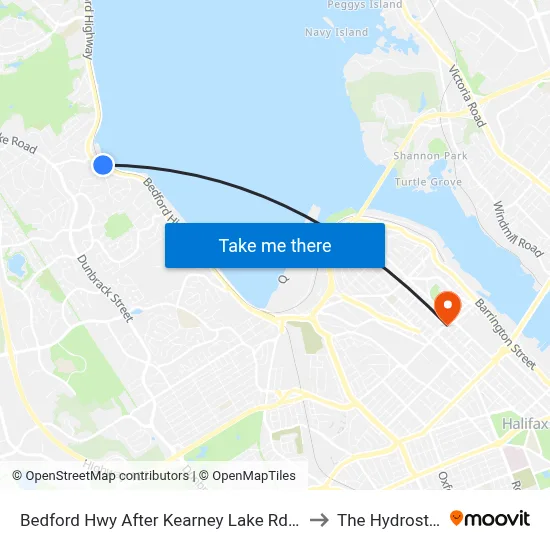 Bedford Hwy After Kearney Lake Rd (6246) to The Hydrostone map