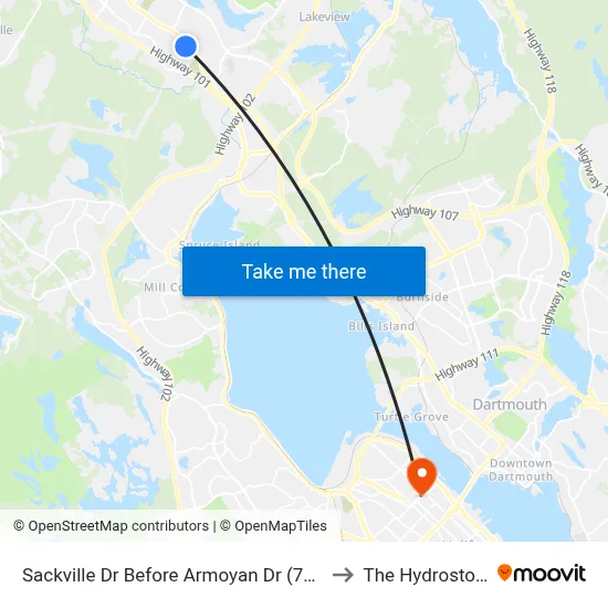 Sackville Dr Before Armoyan Dr (7313) to The Hydrostone map