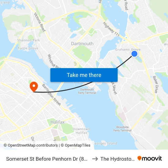 Somerset St Before Penhorn Dr (8290) to The Hydrostone map