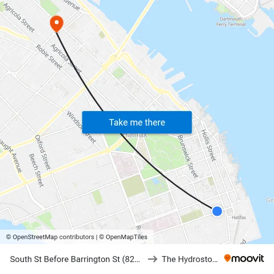 South St Before Barrington St (8293) to The Hydrostone map